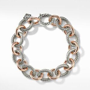 David Yurman Large Oval Link Chain Bracelet
Sterling Silver with 18K ROSE Gold